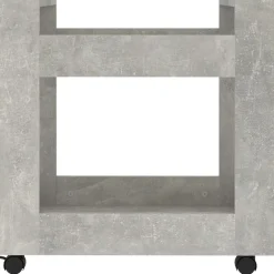 vidaXL Carros E Islas-Carrito de escritorio contrachapada gris hormigón 60x45x60 cm
