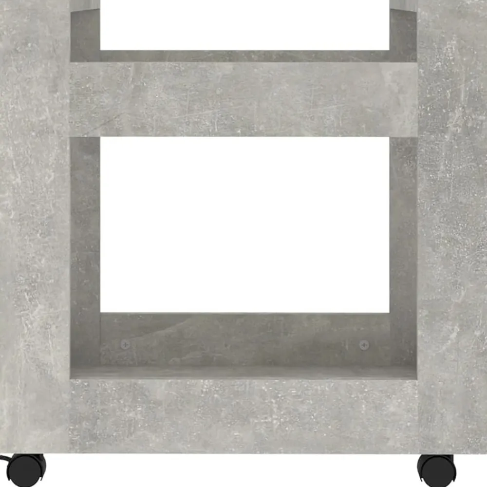 vidaXL Carros E Islas-Carrito de escritorio contrachapada gris hormigón 60x45x60 cm