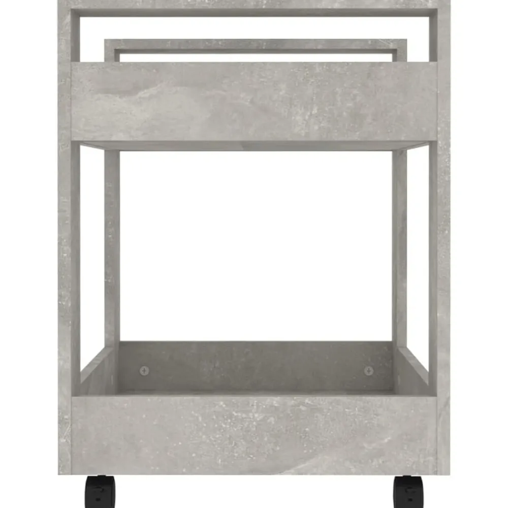 vidaXL Carros E Islas-Carrito de escritorio contrachapada gris hormigón 60x45x60 cm