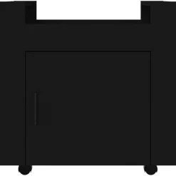 vidaXL Carrito de escritorio madera contrachapada 60x45x60 cm Negro Clearance