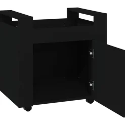 vidaXL Carrito de escritorio madera contrachapada 60x45x60 cm Negro Clearance