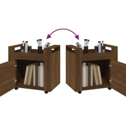 vidaXL Carrito de escritorio contrachapada marrón roble 60x45x60 cm Marrón roble New