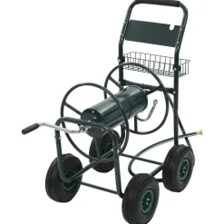 vidaXL Accesorios De Bricolaje-Carrito de manguera para jardín conector de 1/2" acero 75 m