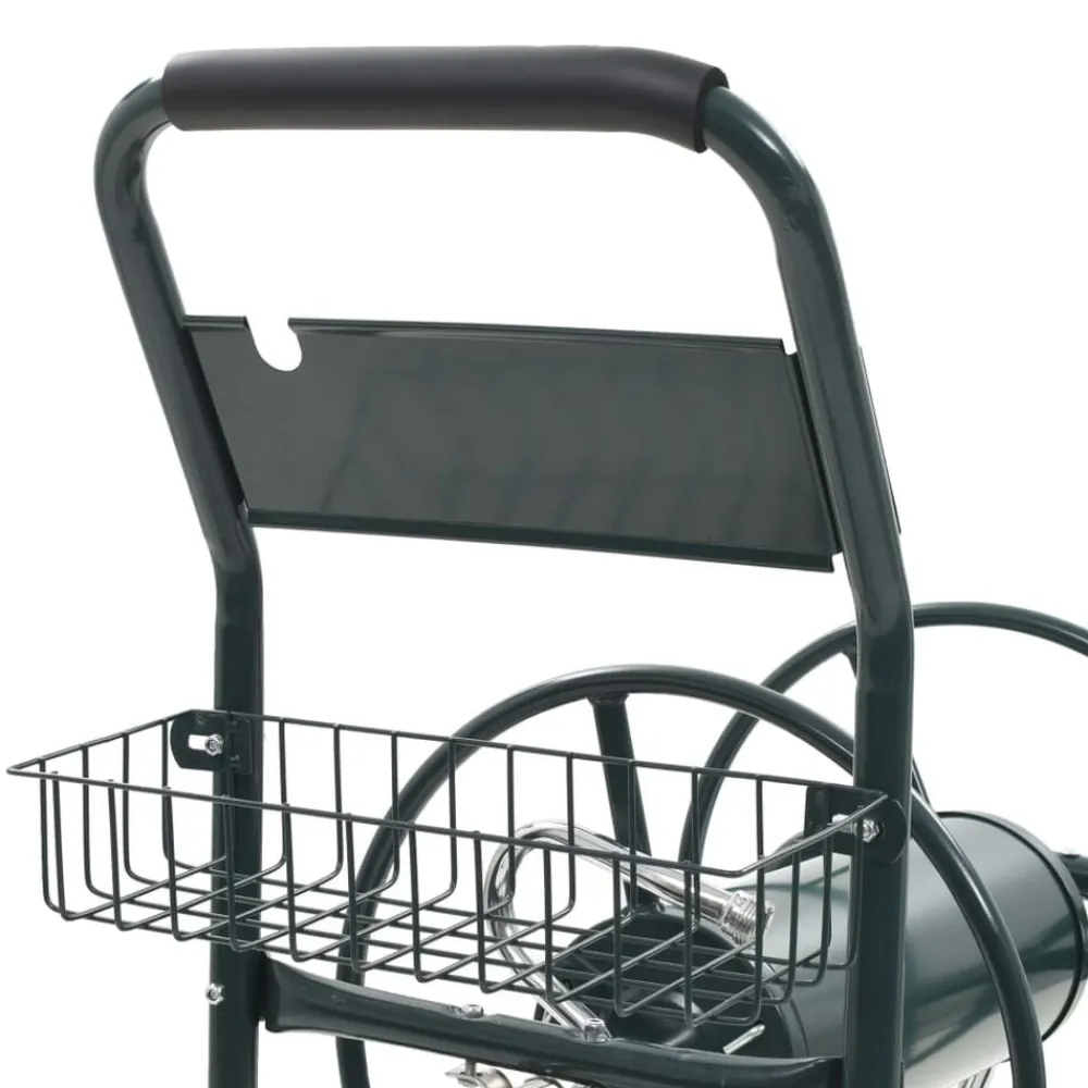 vidaXL Accesorios De Bricolaje-Carrito de manguera para jardín conector de 1/2" acero 75 m