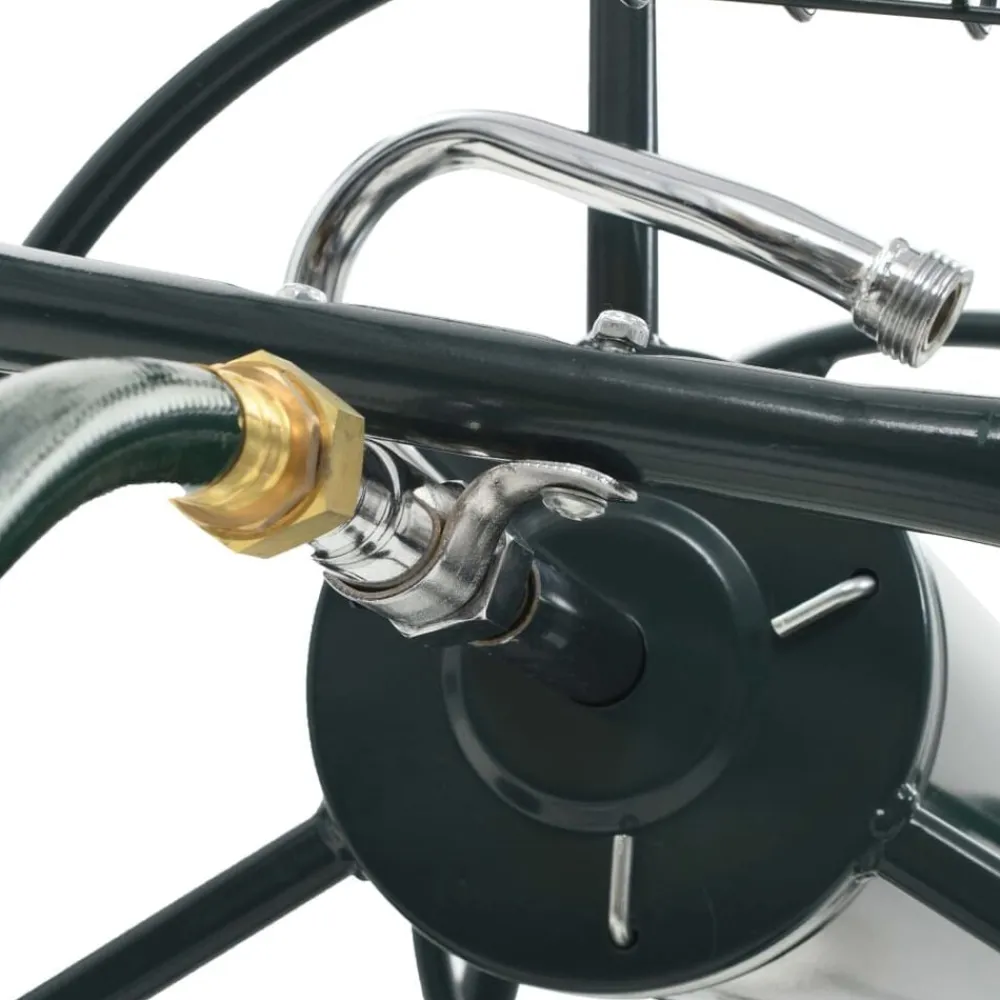 vidaXL Accesorios De Bricolaje-Carrito de manguera para jardín conector de 1/2" acero 75 m