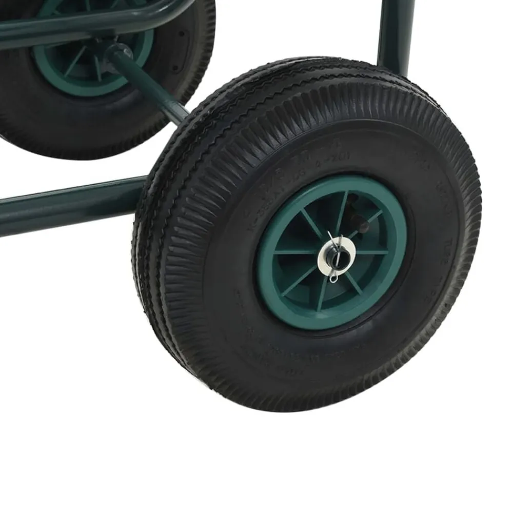 vidaXL Accesorios De Bricolaje-Carrito de manguera para jardín conector de 1/2" acero 75 m
