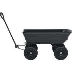 vidaXL Carrito de mano basculante para jardín 300 kg 75 L Negro Sale