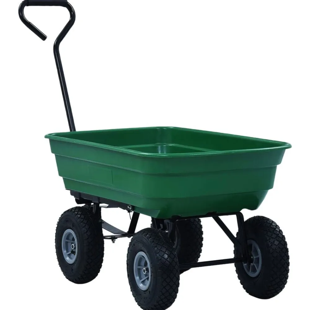 vidaXL Herramientas-Carrito de mano basculante para jardín 300 kg 75 L