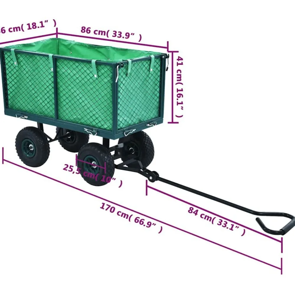 vidaXL Herramientas-Carrito de mano de jardín 350 kg