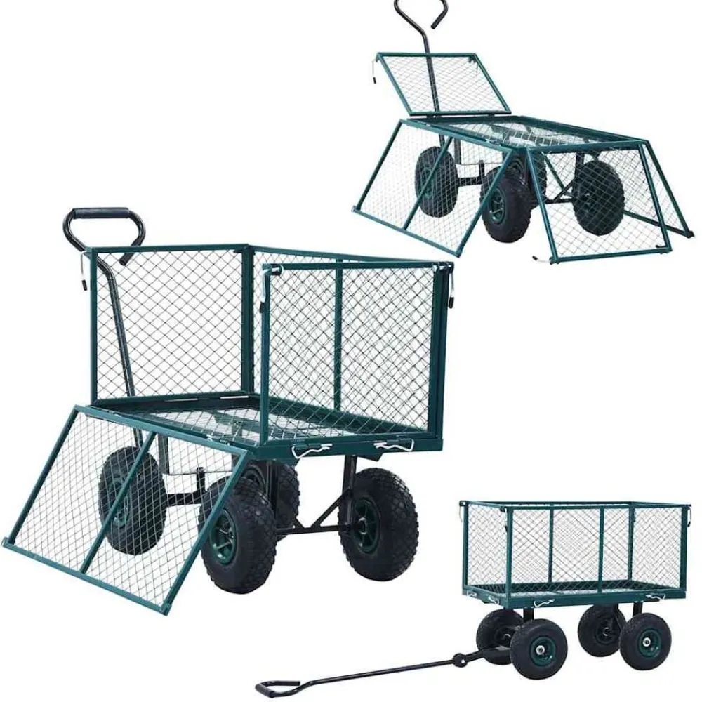 vidaXL Herramientas-Carrito de mano de jardín 350 kg