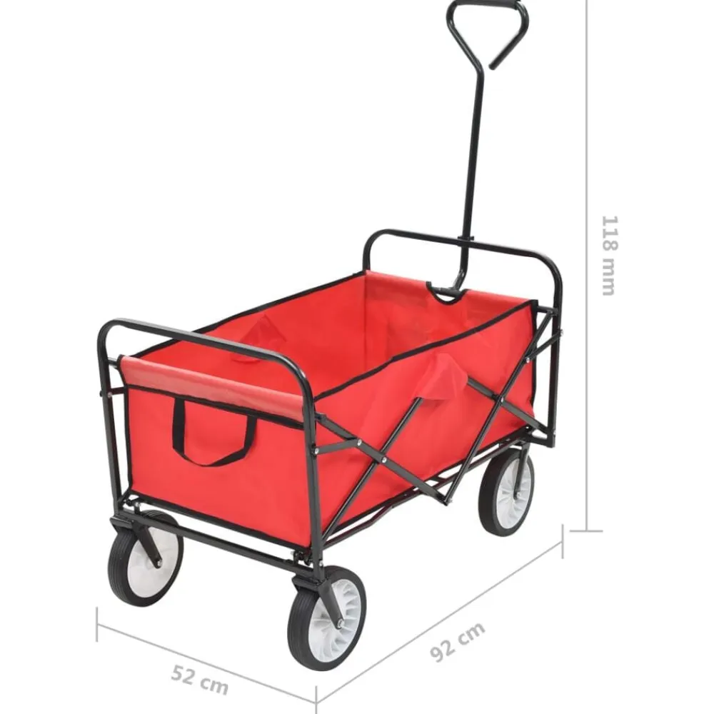 vidaXL Herramientas-Carrito de mano plegable de acero color
