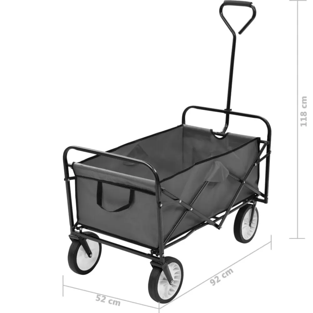 vidaXL Herramientas-Carrito de mano plegable de acero