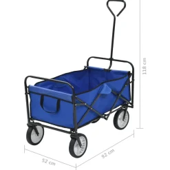 vidaXL Herramientas-Carrito de mano plegable de acero color