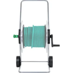 vidaXL Accesorios De Bricolaje-Carrito de rollo para manguera de 80 m 1/2" acero o 50 m 3/4"