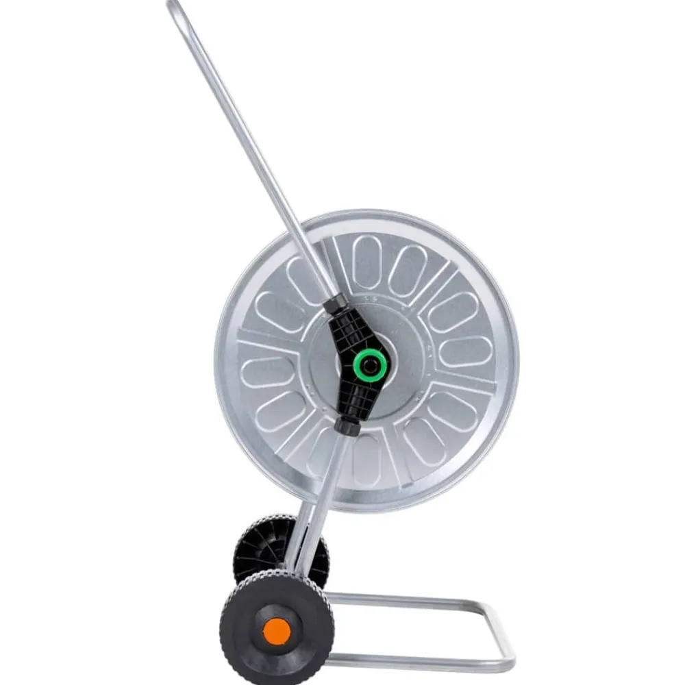 vidaXL Accesorios De Bricolaje-Carrito de rollo para manguera de 80 m 1/2" acero o 50 m 3/4"
