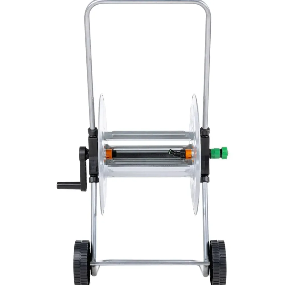 vidaXL Accesorios De Bricolaje-Carrito de rollo para manguera de 80 m 1/2" acero o 50 m 3/4"