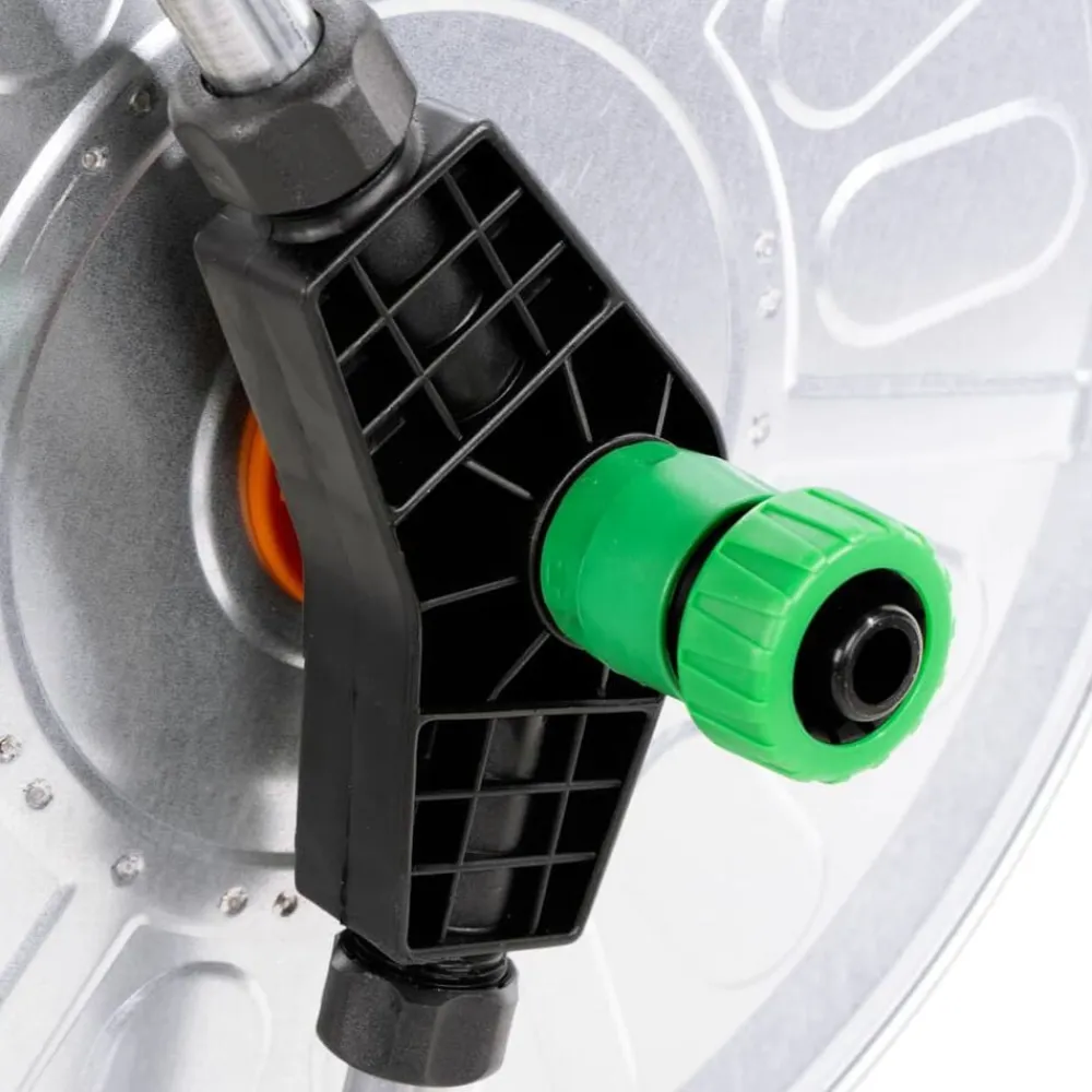 vidaXL Accesorios De Bricolaje-Carrito de rollo para manguera de 80 m 1/2" acero o 50 m 3/4"