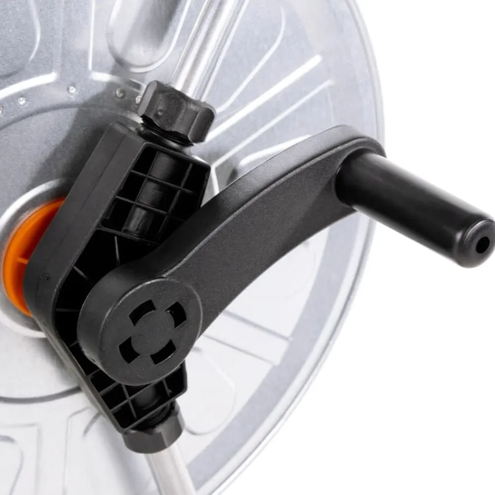 vidaXL Accesorios De Bricolaje-Carrito de rollo para manguera de 80 m 1/2" acero o 50 m 3/4"