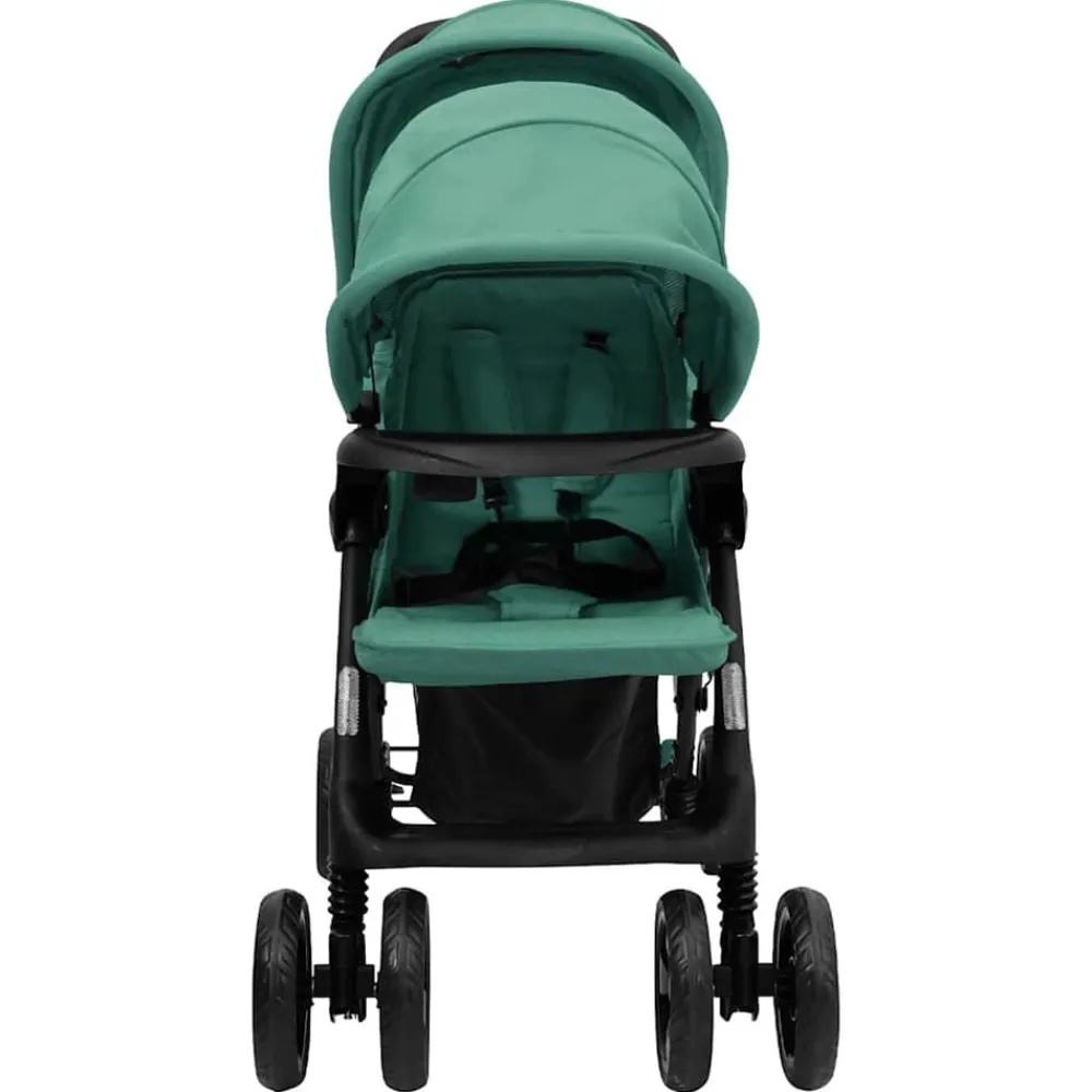 Niños vidaXL Transporte De Bebés-Carrito para gemelos tandem de acero