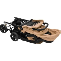 Niños vidaXL Transporte De Bebés-Carrito para gemelos tandem de acero gris