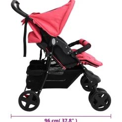 vidaXL Carrito para gemelos de acero Rojo Hot