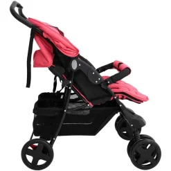 vidaXL Carrito para gemelos de acero Rojo Hot