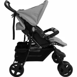 vidaXL Carrito para gemelos de acero Gris claro Discount