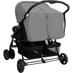 vidaXL Carrito para gemelos de acero Gris claro Discount