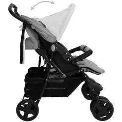 vidaXL Carrito para gemelos de acero Gris claro Discount