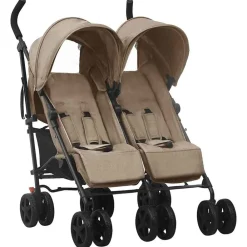 vidaXL Carrito para gemelos de acero gris taupe Taupé Sale