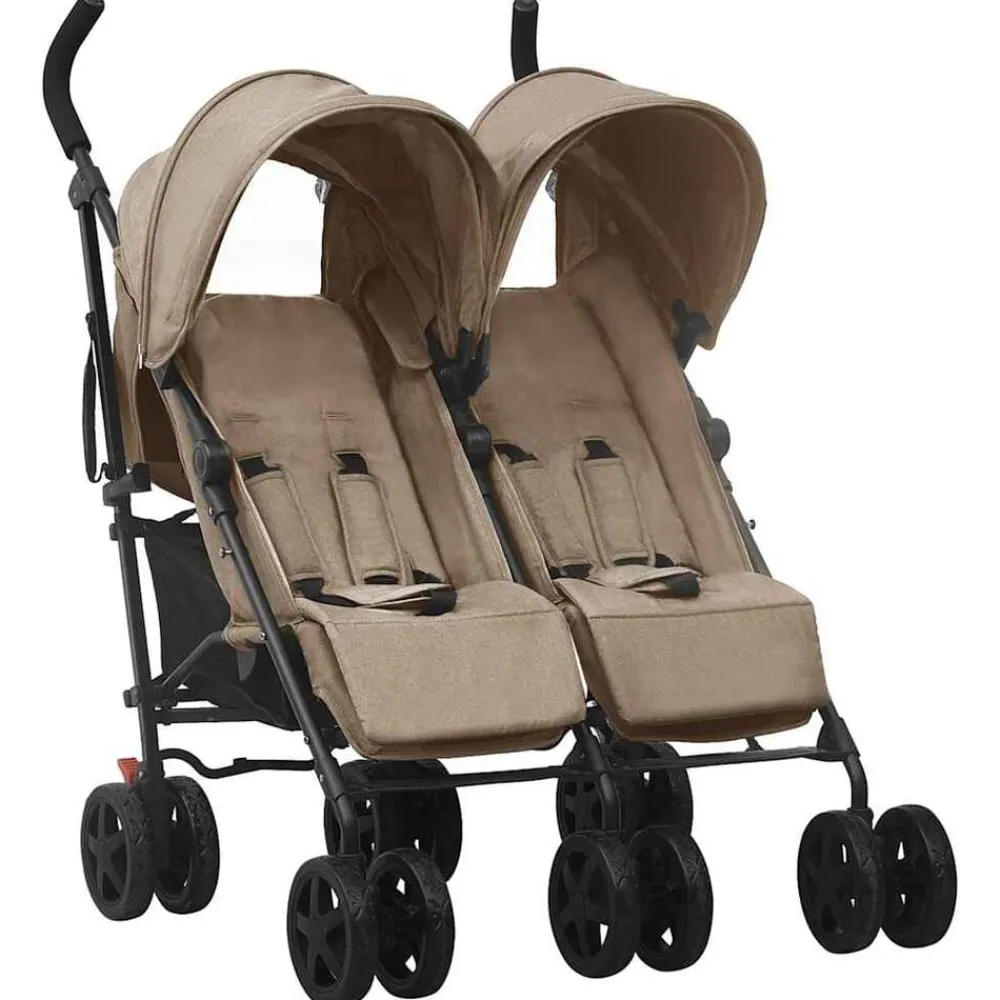 vidaXL Carrito para gemelos de acero gris taupe Taupé Sale