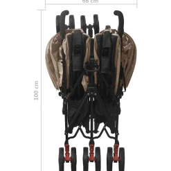 vidaXL Carrito para gemelos de acero gris taupe Taupé Sale