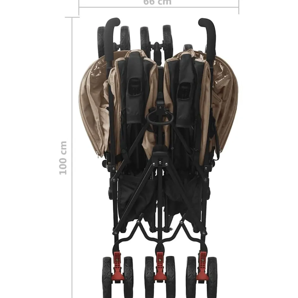 vidaXL Carrito para gemelos de acero gris taupe Taupé Sale
