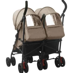vidaXL Carrito para gemelos de acero gris taupe Taupé Sale