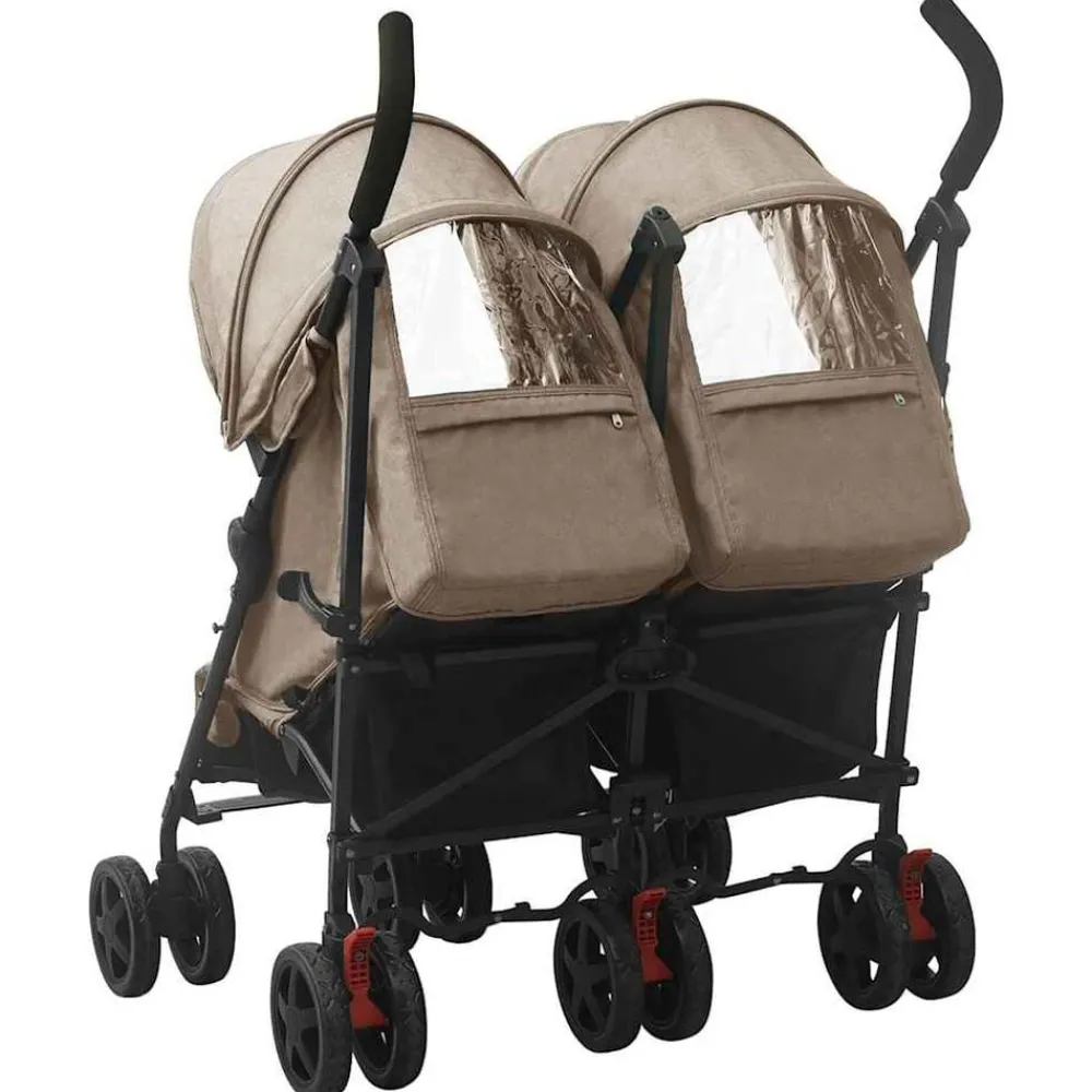 vidaXL Carrito para gemelos de acero gris taupe Taupé Sale