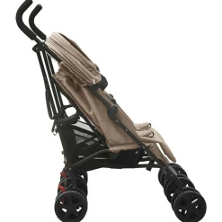 vidaXL Carrito para gemelos de acero gris taupe Taupé Sale