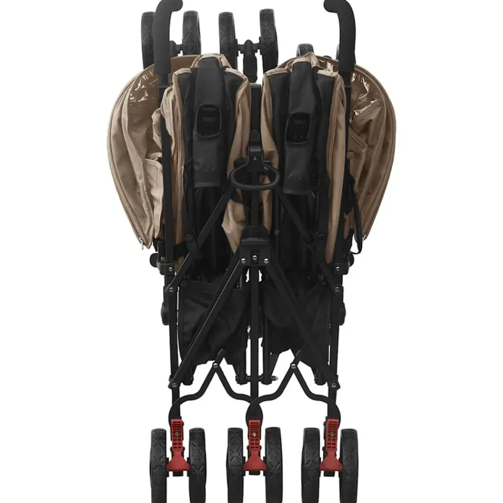 vidaXL Carrito para gemelos de acero gris taupe Taupé Sale