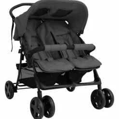 vidaXL Carrito para gemelos de acero Gris oscuro Best