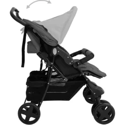 vidaXL Carrito para gemelos de acero Gris oscuro Best