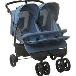 Niños vidaXL Transporte De Bebés-Carrito para gemelos de acero
