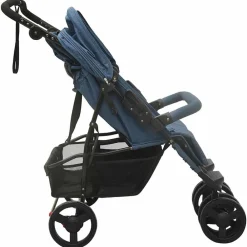 Niños vidaXL Transporte De Bebés-Carrito para gemelos de acero