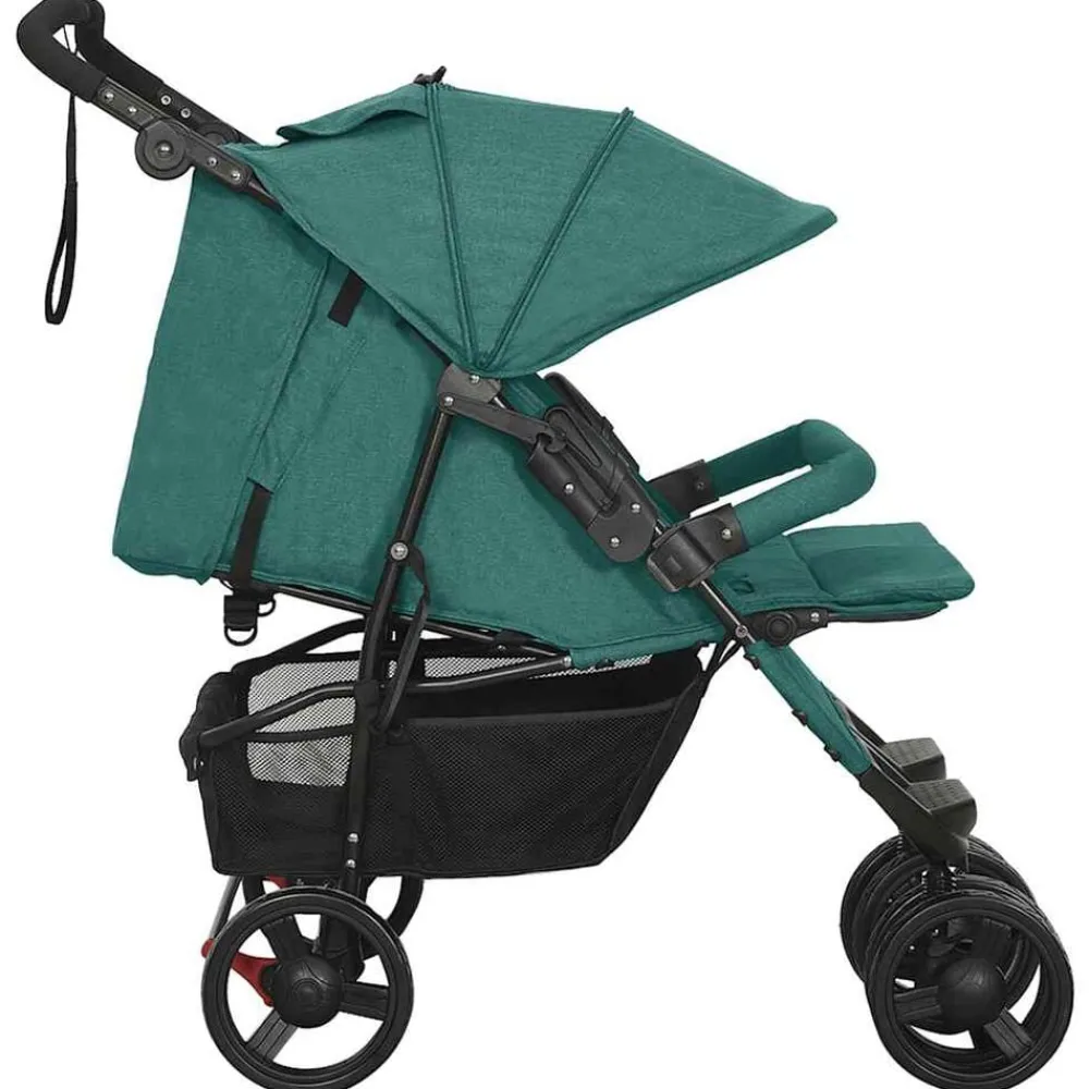 Niños vidaXL Transporte De Bebés-Carrito para gemelos de acero