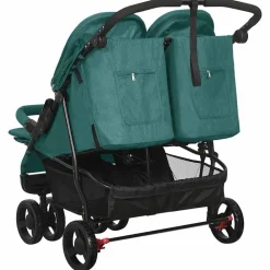 Niños vidaXL Transporte De Bebés-Carrito para gemelos de acero