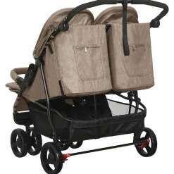 vidaXL Carrito para gemelos de acero gris taupe Taupé Outlet