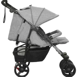 Niños vidaXL Transporte De Bebés-Carrito para gemelos de acero