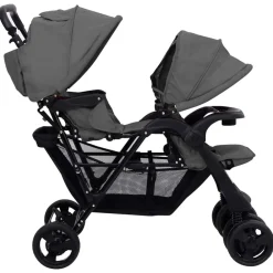 Niños vidaXL Transporte De Bebés-Carrito para gemelos tandem de acero