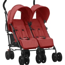 vidaXL Carrito para gemelos de acero Rojo Best