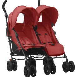 vidaXL Carrito para gemelos de acero Rojo Best