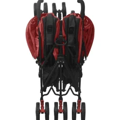 vidaXL Carrito para gemelos de acero Rojo Best