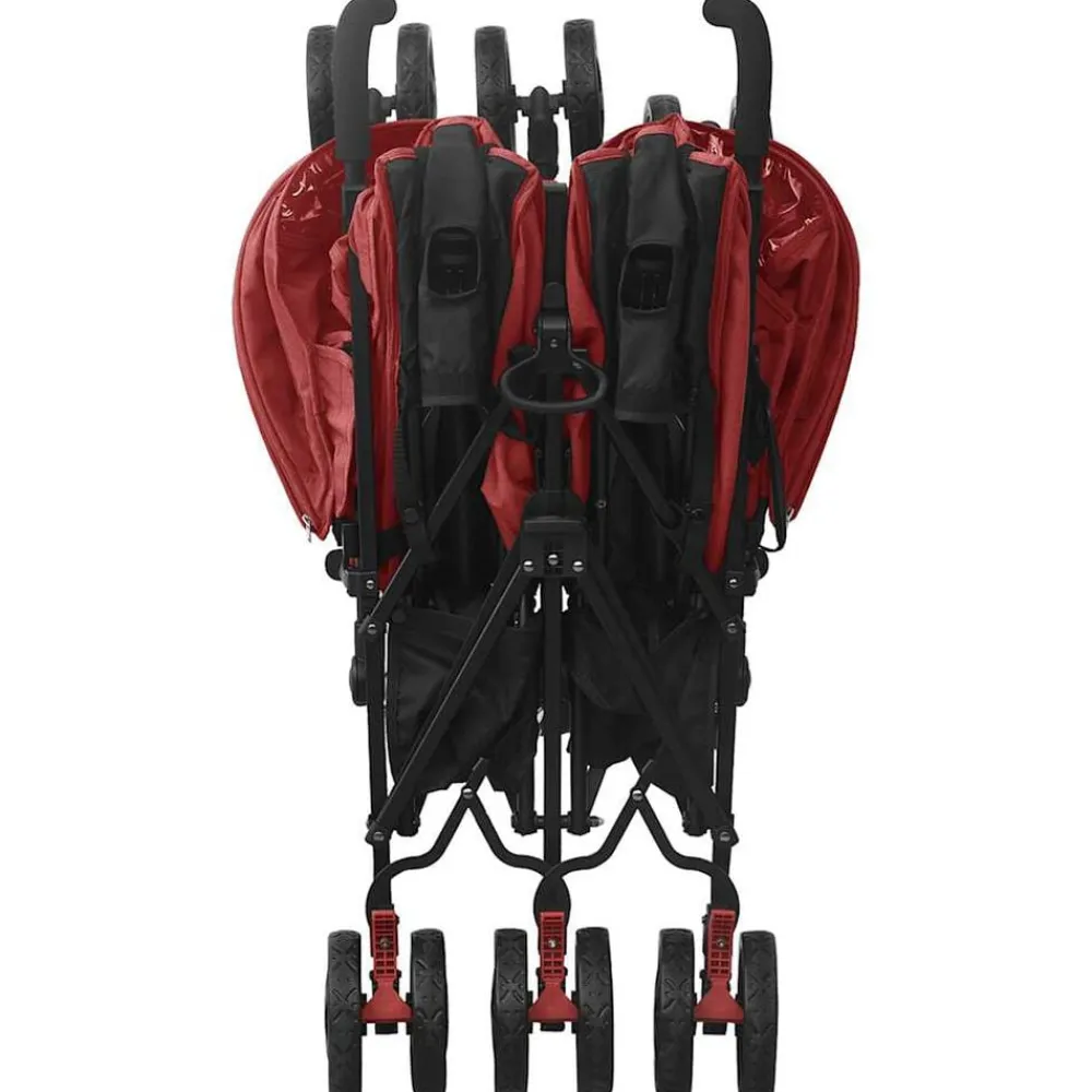 vidaXL Carrito para gemelos de acero Rojo Best